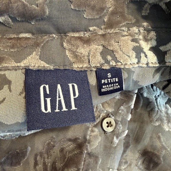 Gap Womens Small Brown Velvet Burnout Crop Button Up Floral WhimsiGoth Fairy EUC - Picture 7 of 10